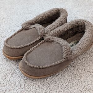 Minnetonka Women's Size 6M Shoes Brown Suede Faux Fur Lined Slippers Loafers